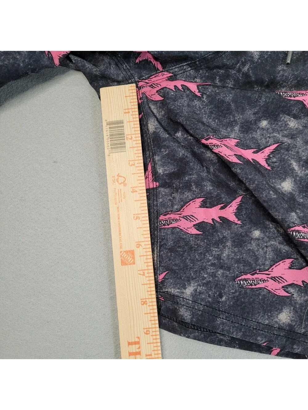 Maui and Sons Board Shorts Men 34 Black Pink Shark 4-Way Stretch Swim Trunks Car